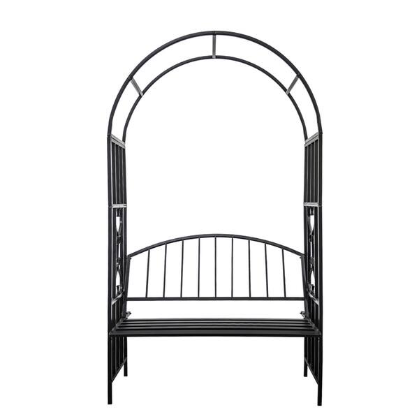 Shop Kinbor Outdoor Metal Garden Arch With Seat Bench Arch Garden