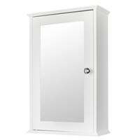 1/2-Door Modern Wood Bathroom Storage Wall Cabinet w/ Mirror
