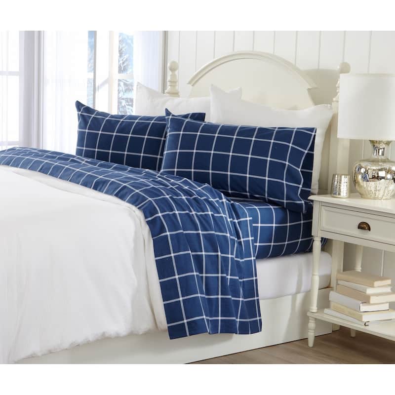 Great Bay Home Extra Soft 100% Turkish Cotton Flannel Printed Bed Sheet Set