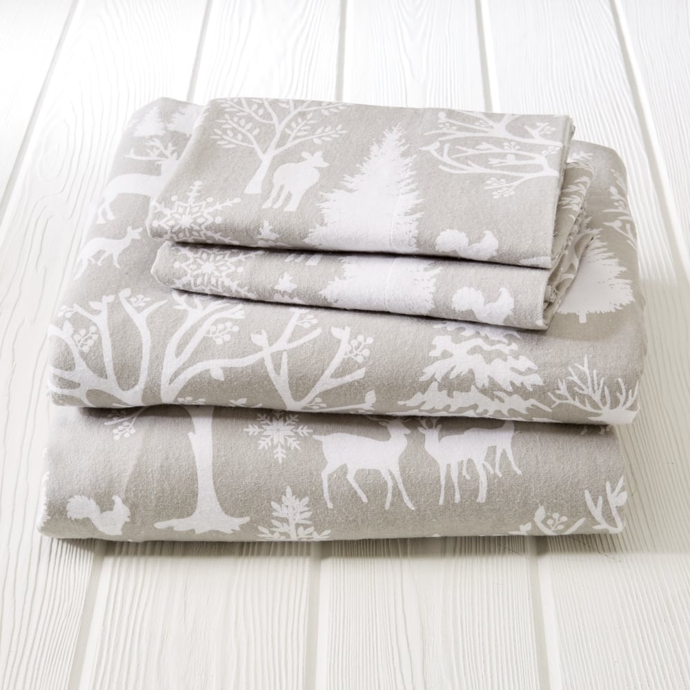 Great Bay Home Extra Soft 100% Turkish Cotton Flannel Printed Bed Sheet Set