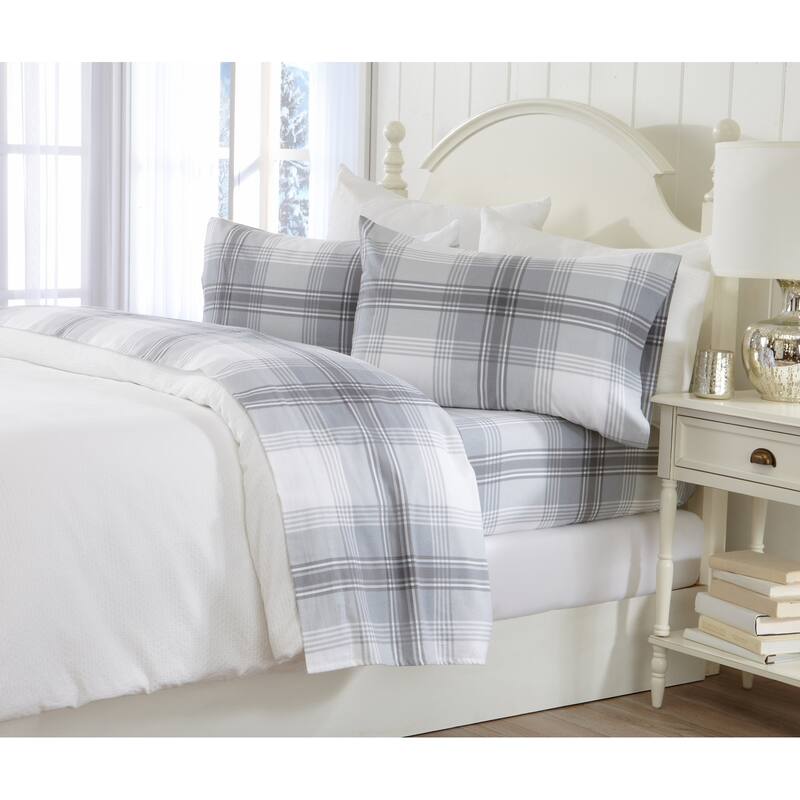 Great Bay Home Extra Soft 100% Turkish Cotton Flannel Printed Bed Sheet Set