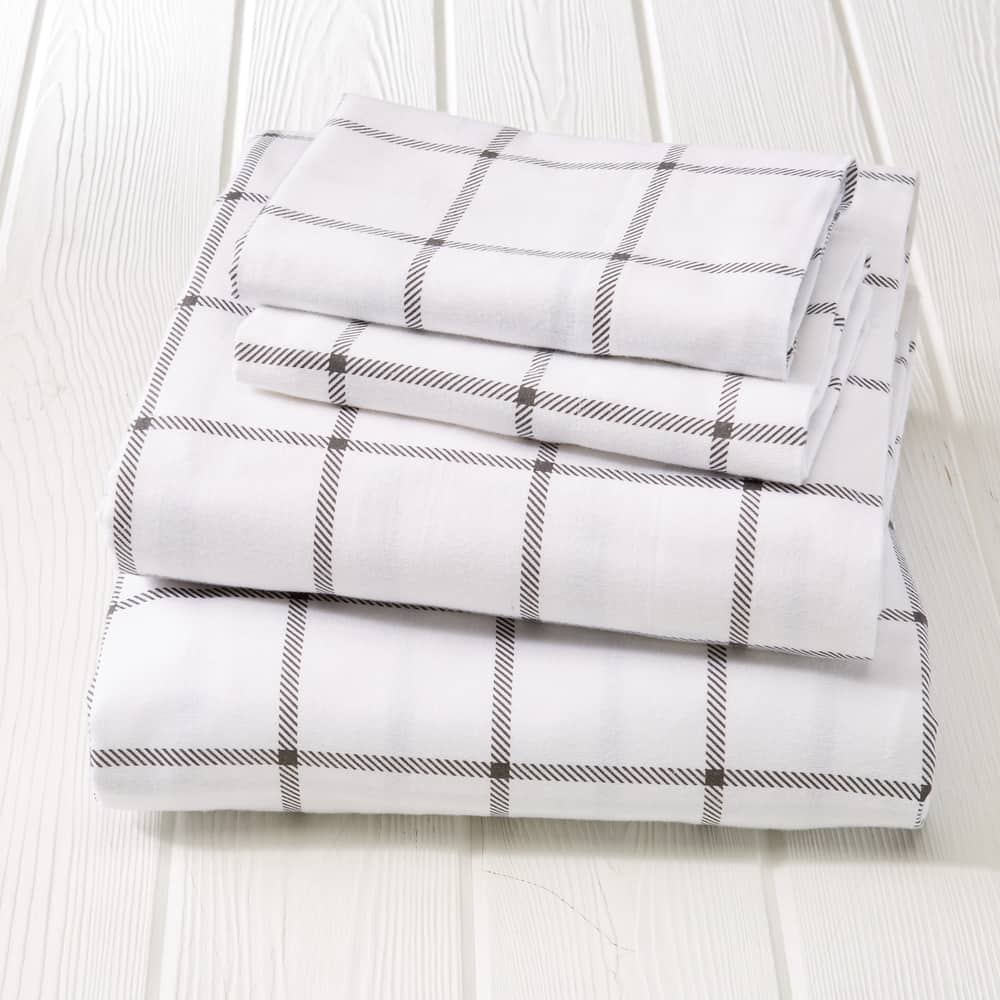 Great Bay Home Extra Soft 100% Turkish Cotton Flannel Printed Bed Sheet Set