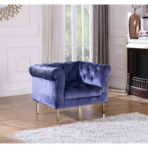 Chic Home Julian Club Chair Velvet Upholstered Button Tufted
