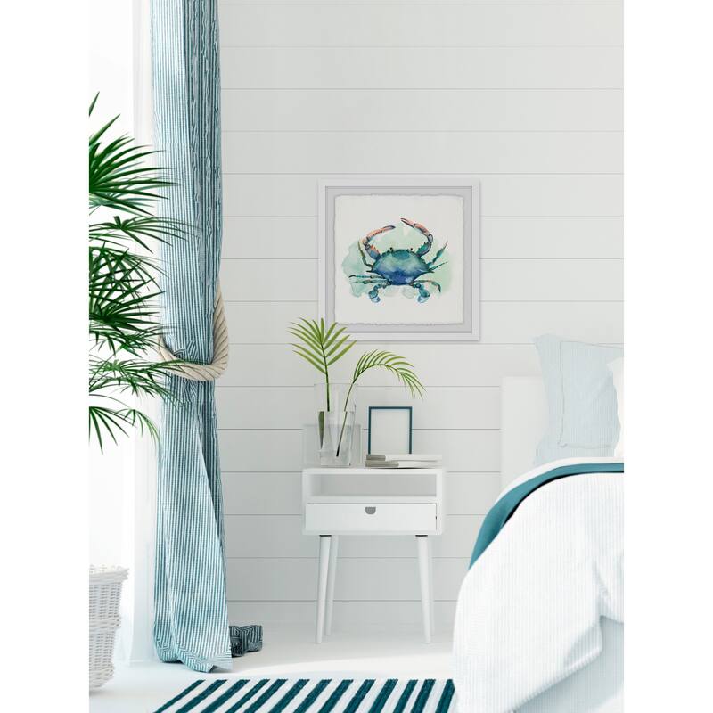 'Notre Bon Crabe Celeste' Framed Painting Print - Multi-Color