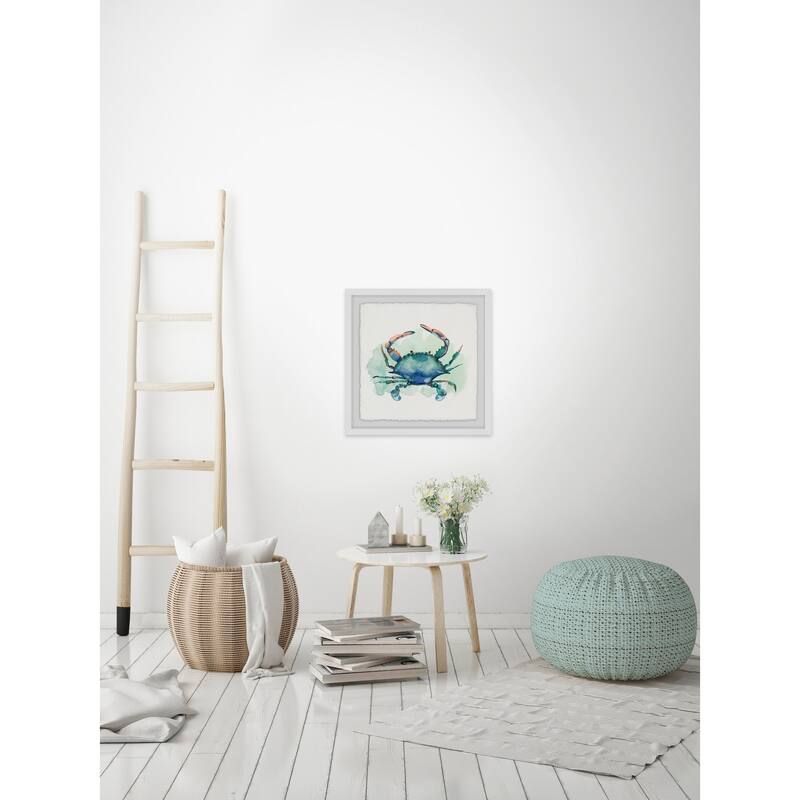 'Notre Bon Crabe Celeste' Framed Painting Print - Multi-Color