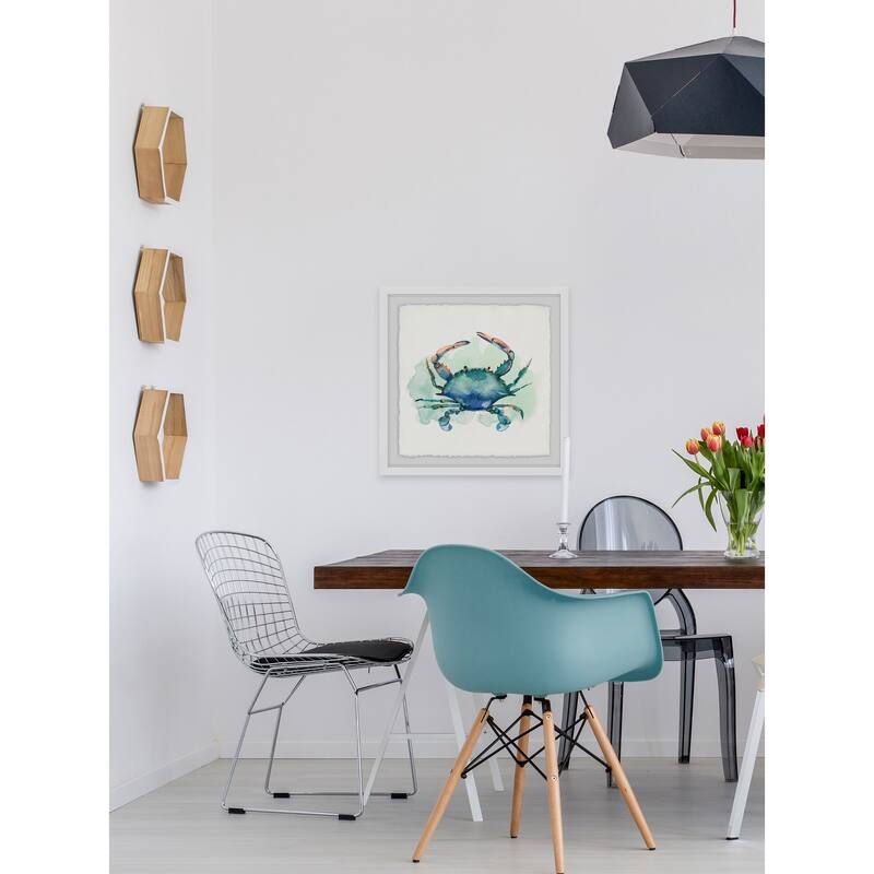 'Notre Bon Crabe Celeste' Framed Painting Print - Multi-Color