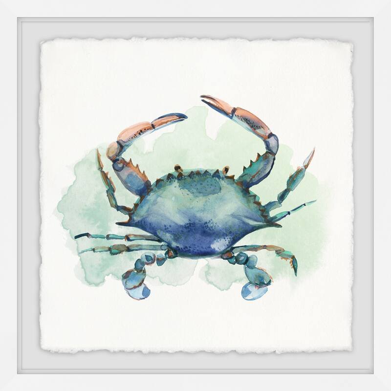 'Notre Bon Crabe Celeste' Framed Painting Print - Multi-Color