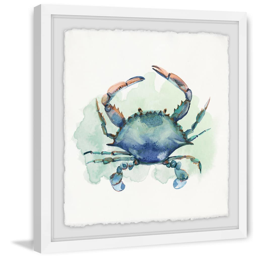 'Notre Bon Crabe Celeste' Framed Painting Print - Multi-Color