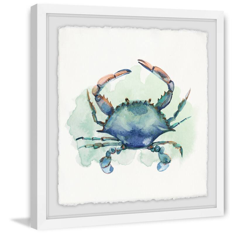 'Notre Bon Crabe Celeste' Framed Painting Print - Multi-Color