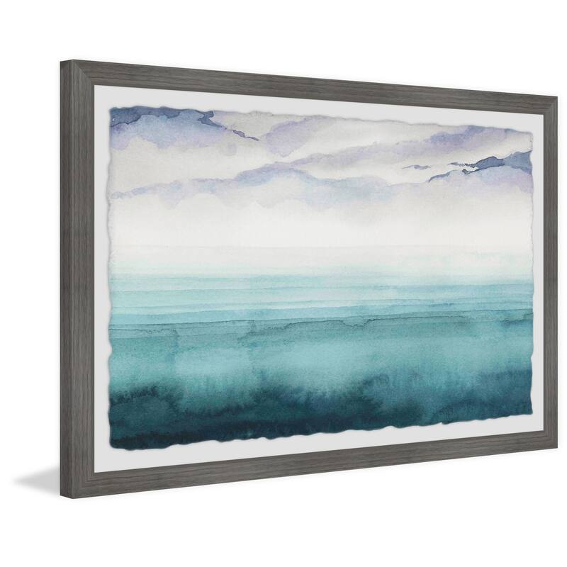 'Dusk on the Bay V' Framed Painting Print - Multi-Color
