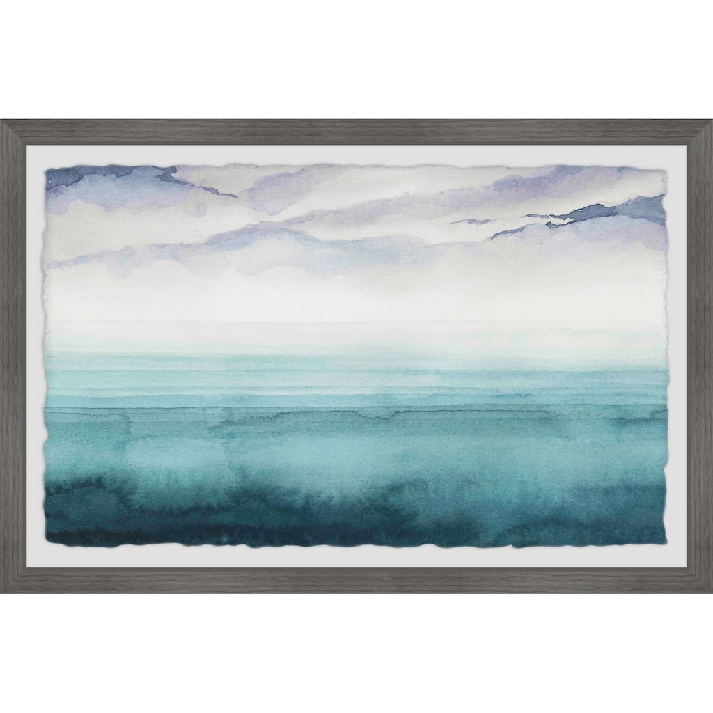 'Dusk on the Bay V' Framed Painting Print - Multi-Color