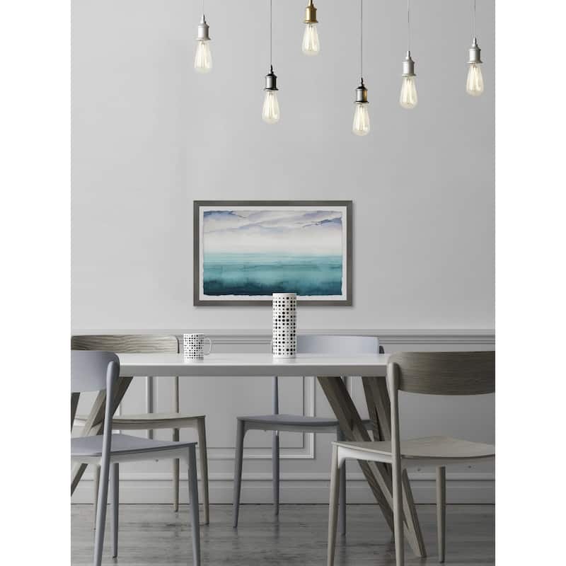 'Dusk on the Bay V' Framed Painting Print - Multi-Color