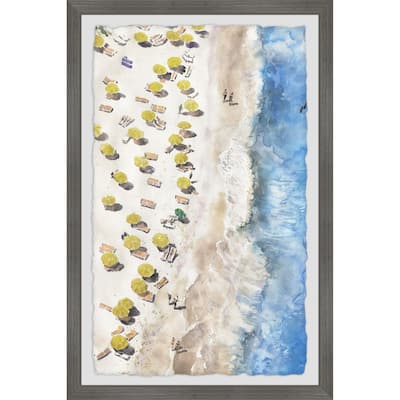 'Yellow Sunshade' Framed Painting Print - Multi-Color