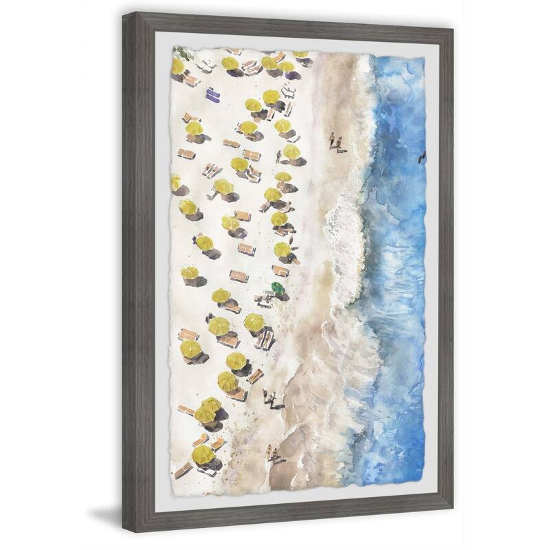 'Yellow Sunshade' Framed Painting Print - Multi-Color