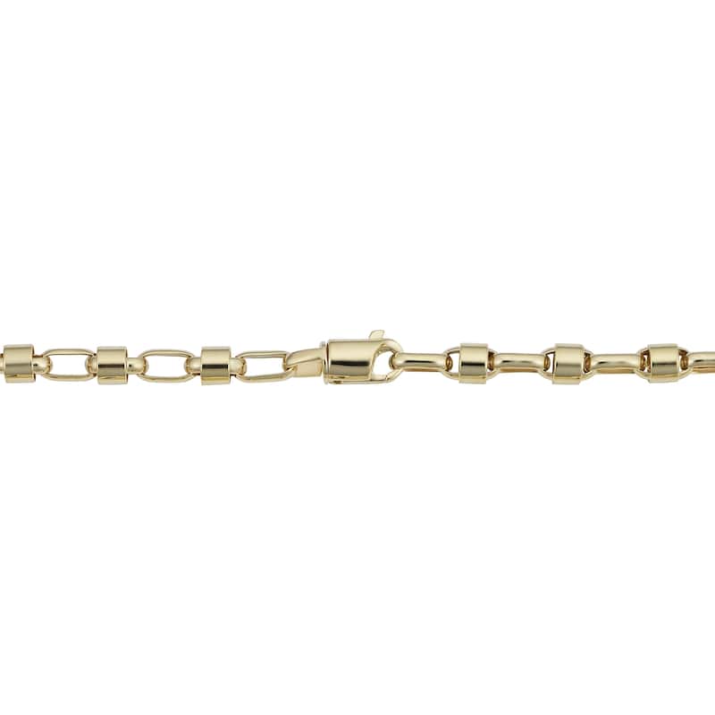 Men's 14k Yellow Gold 5.5 millimeters Bullet Link Bracelet (9 inches)