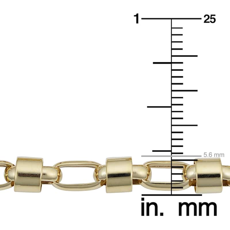 Men's 14k Yellow Gold 5.5 millimeters Bullet Link Bracelet (9 inches)