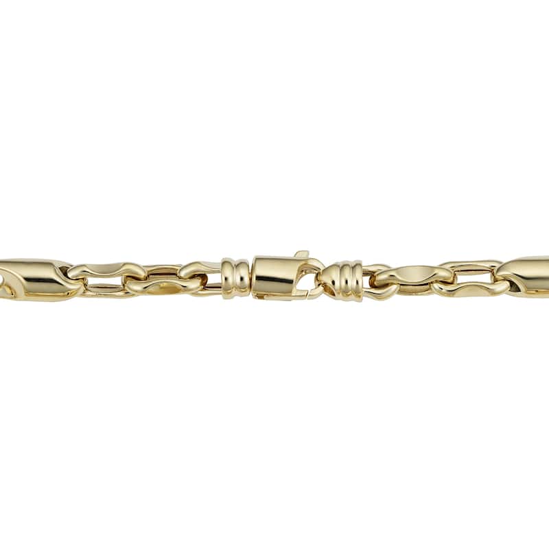Men's 14k Yellow Gold 6 millimeters Bullet Link Bracelet (8.75 inches)