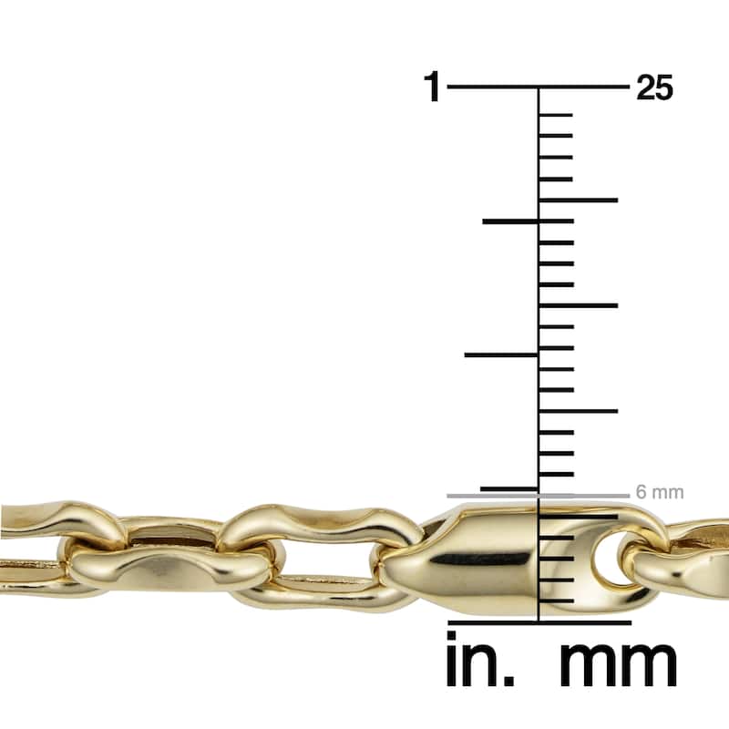 Men's 14k Yellow Gold 6 millimeters Bullet Link Bracelet (8.75 inches)