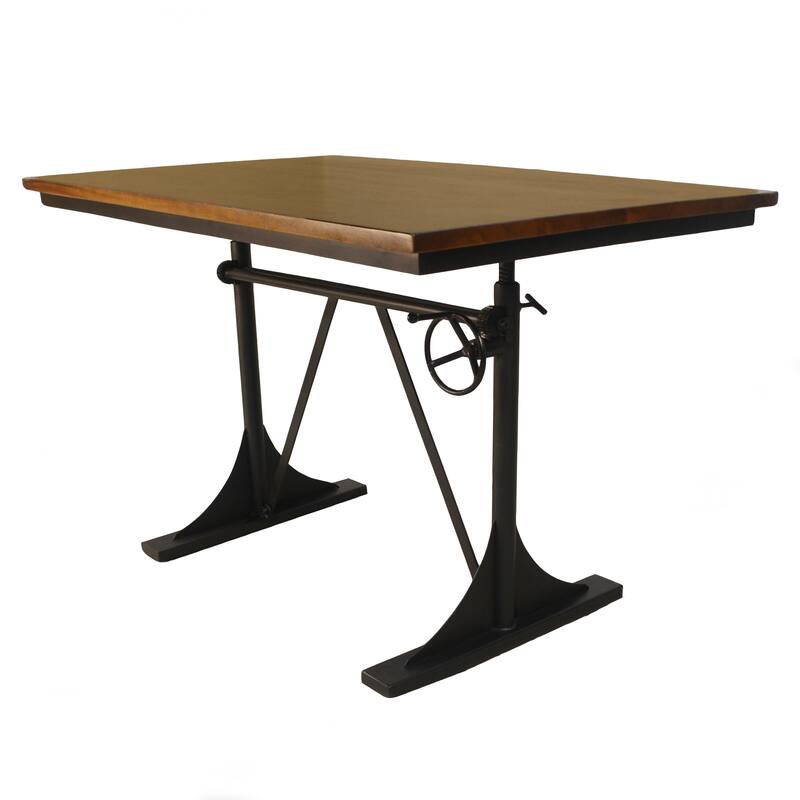 Illona Sit or Stand Elm and Black Adjustable Desk - Black