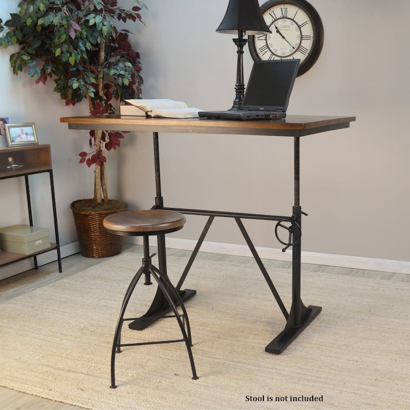 Illona Sit or Stand Elm and Black Adjustable Desk