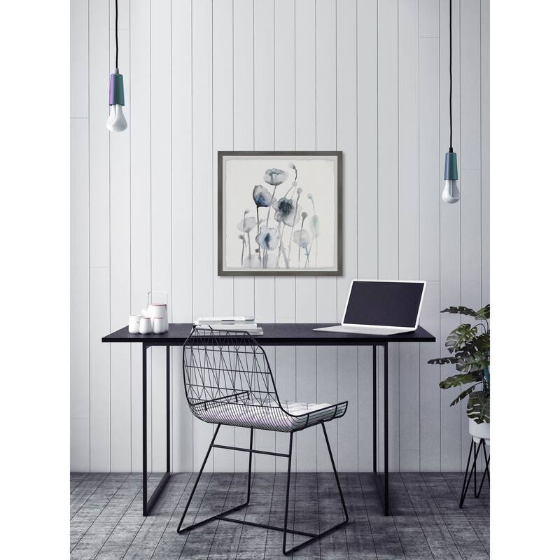 'White Blooms II' Framed Painting Print - Multi-Color