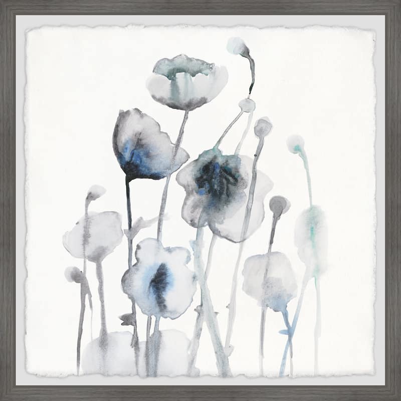 'White Blooms II' Framed Painting Print - Multi-Color