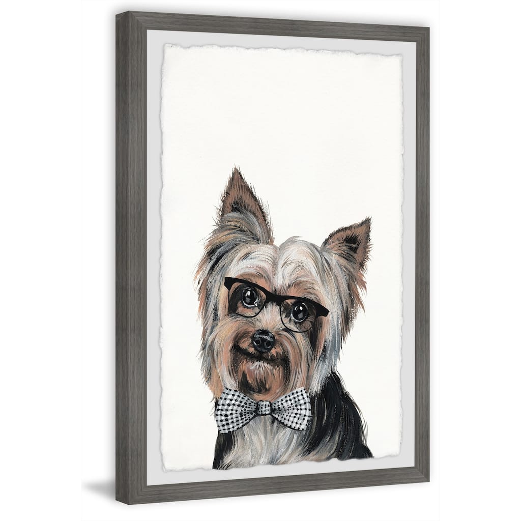 'Rockstar Puppy' Framed Painting Print - Multi-Color