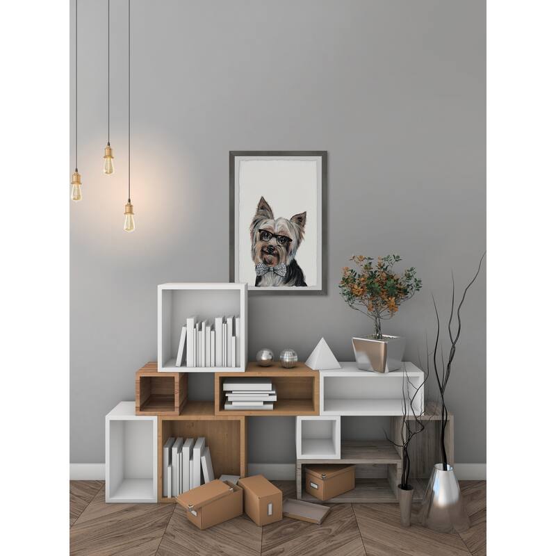 'Rockstar Puppy' Framed Painting Print - Multi-Color