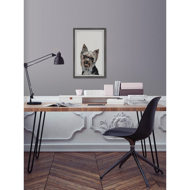 'Rockstar Puppy' Framed Painting Print - Multi-Color