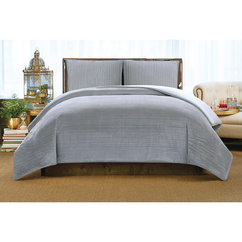 Christian Siriano NY® Crinkle Luster Velvet 3 Piece Duvet Cover Set