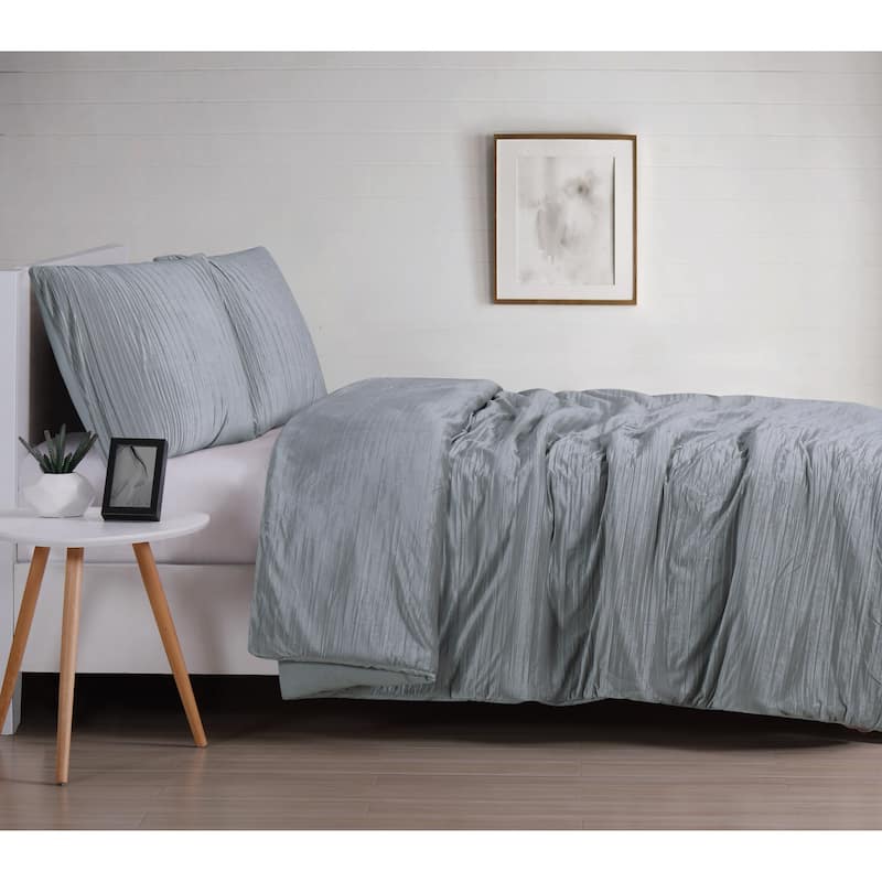Christian Siriano NY® Crinkle Luster Velvet 3 Piece Duvet Cover Set