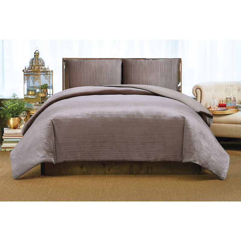 Christian Siriano NY® Crinkle Luster Velvet 3 Piece Duvet Cover Set