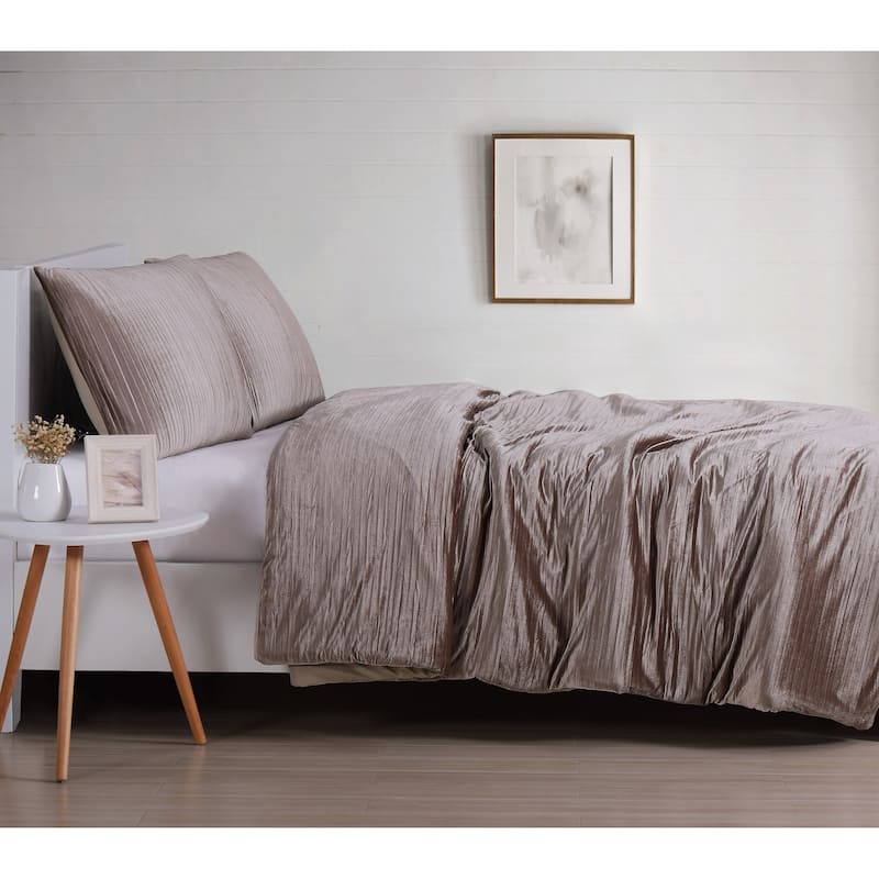 Christian Siriano NY® Crinkle Luster Velvet 3 Piece Duvet Cover Set