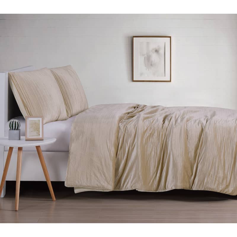 Christian Siriano NY® Crinkle Luster Velvet 3 Piece Duvet Cover Set