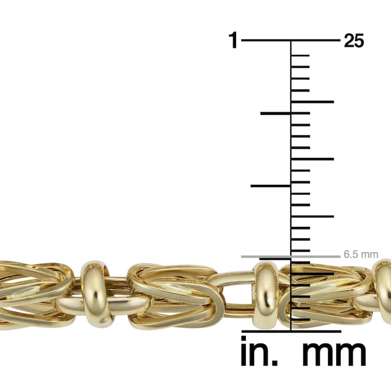 Men's 14k Yellow Gold 5 millimeters Square Byzantine Bracelet (8.75 inches)
