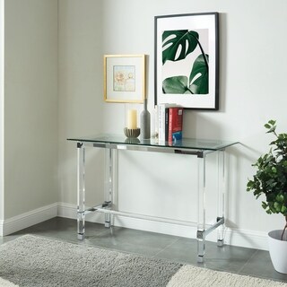 Furniture of America Hile Contemporary Chrome 48-inch Console Table ...