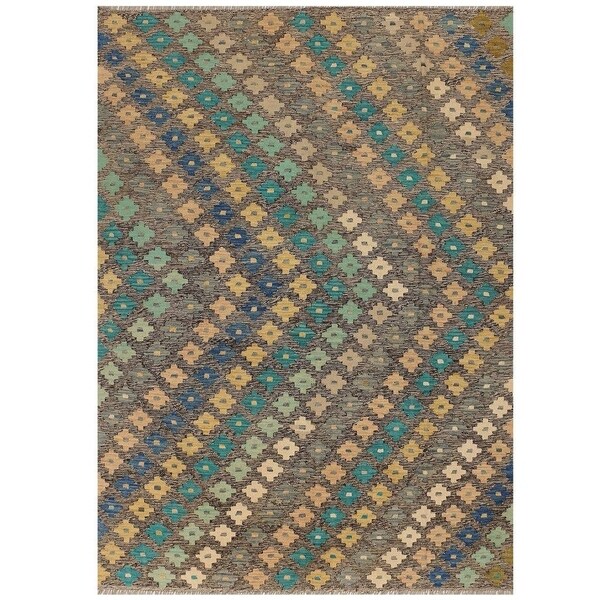 Handmade Vegetable Dye Kilim Wool Rug (Afghanistan) - 6' x 8'