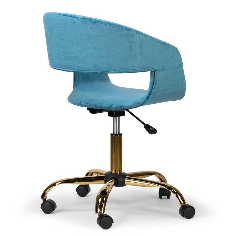 Amani Blue Velvet Office Chair