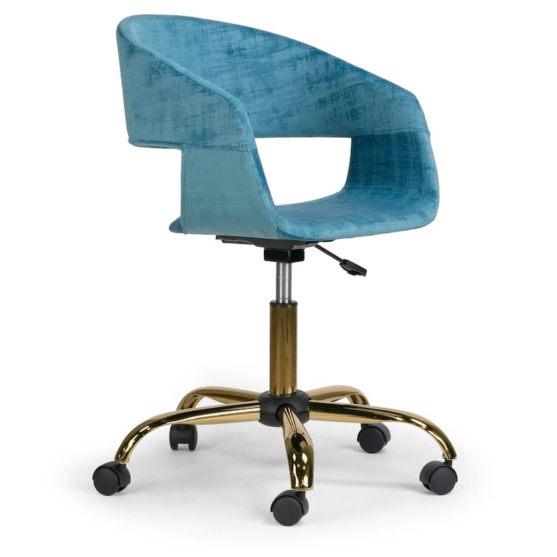 Amani Blue Velvet Office Chair