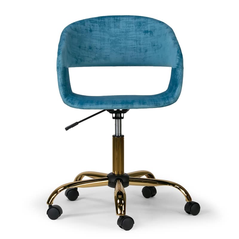 Amani Blue Velvet Office Chair