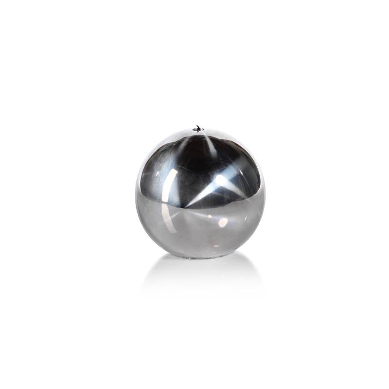 6" Tall "Titanium" Wax Ball Candles, Silver