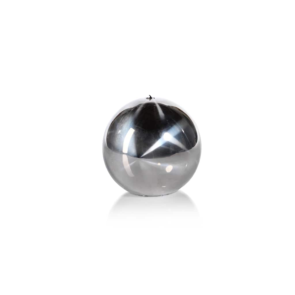 6" Tall "Titanium" Wax Ball Candles, Silver
