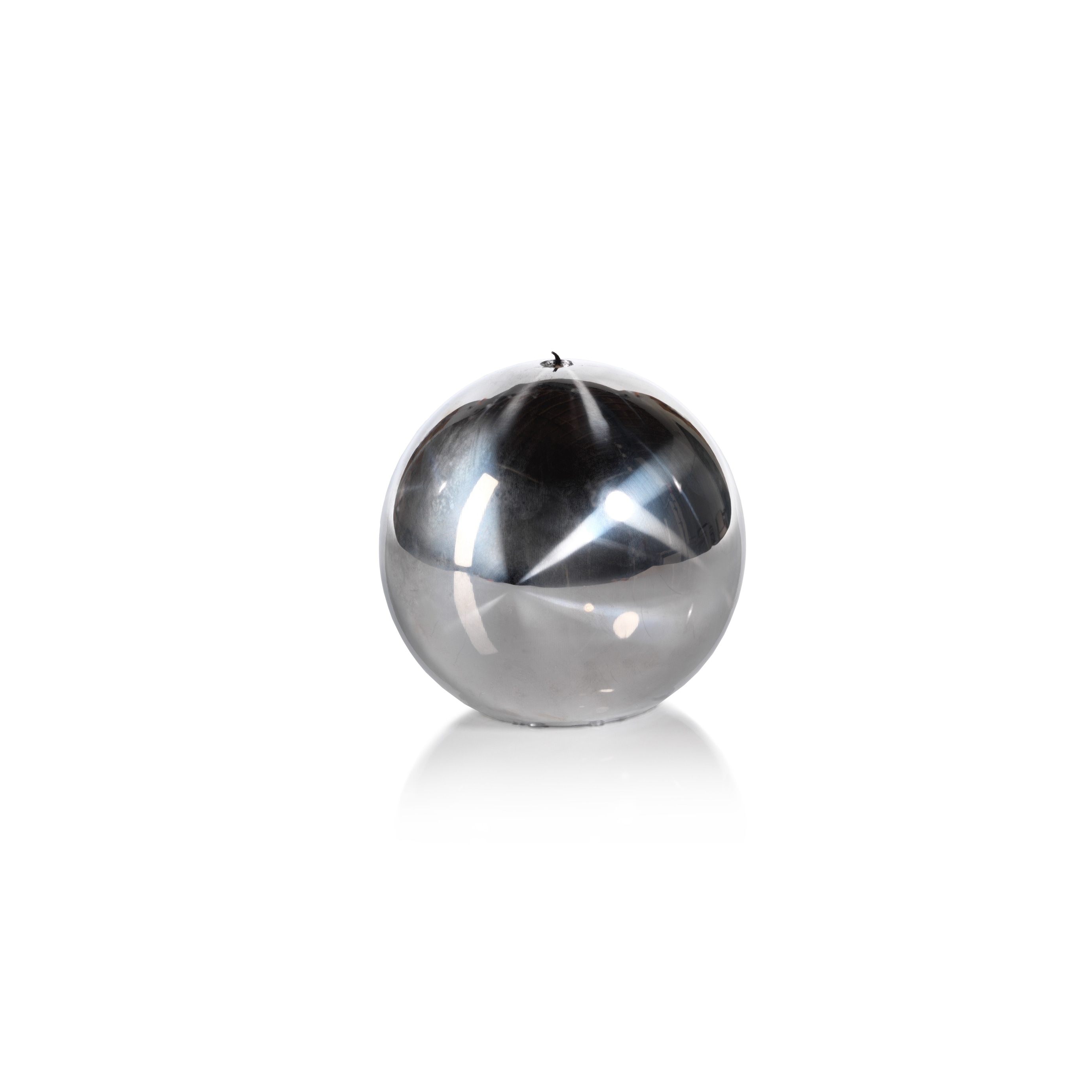 6" Tall "Titanium" Wax Ball Candles, Silver