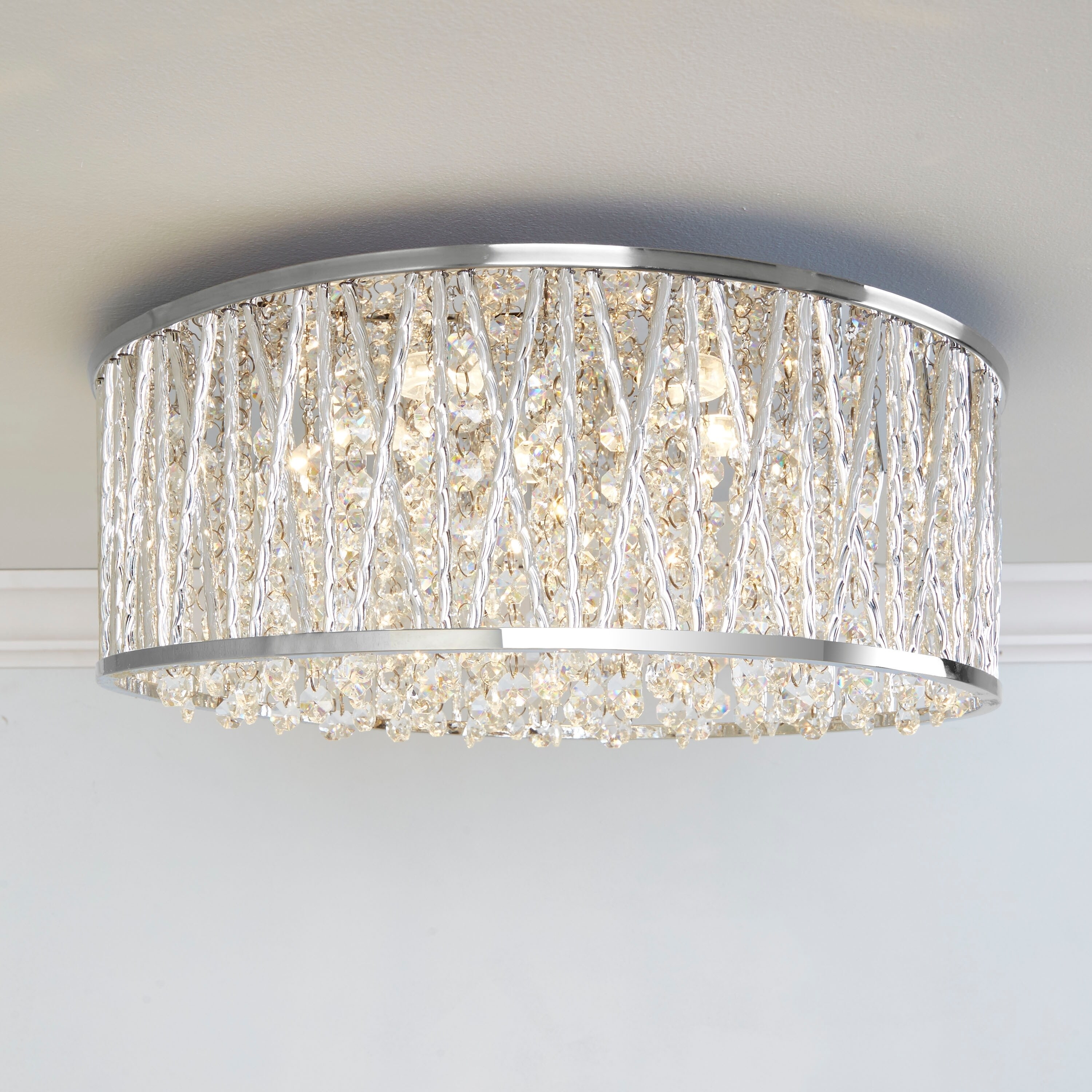 Shop Collins Laser Cut Aluminum And Crystal Led Ceiling Light As