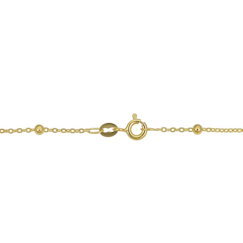 14k Yellow Gold Italian 2.5 millimeters Bead Station Anklet (10 inches)