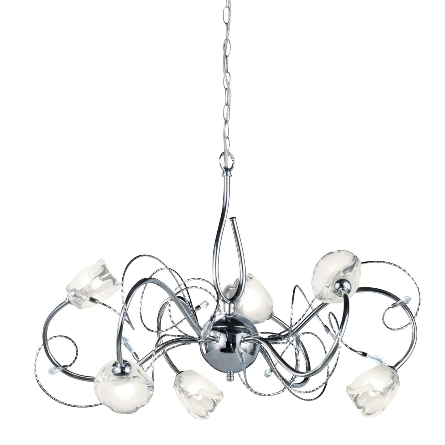 Montalvo Utah Halogen 6-Light Chandelier in Chrome - Chandeliers For Bedrooms by Overstock.com