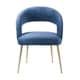 preview thumbnail 2 of 4, Rocco Navy Slub Velvet Single Dining Chair