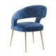 preview thumbnail 4 of 4, Rocco Navy Slub Velvet Single Dining Chair