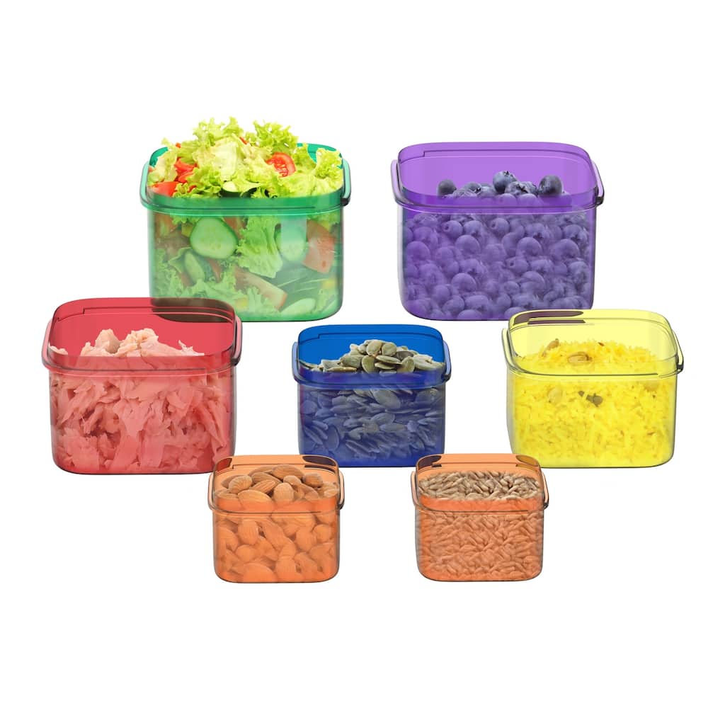 Portion Control Containers- 7 Piece Color Coded Set by Classic Cuisine - Multiple