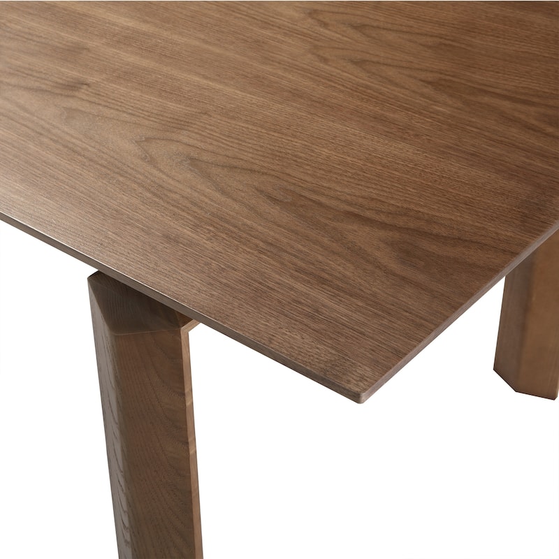 Armen Living Parker Mid-Century Walnut Wood 5 Piece Dining Set